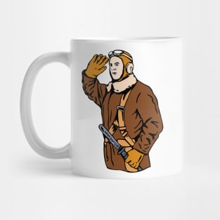 Kamikaze Pilot Saluting Retro Mug